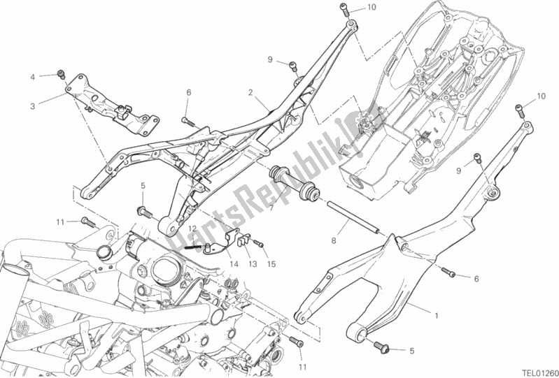 All parts for the Rear Frame Comp. Of the Ducati Diavel 1260 S Thailand 2020